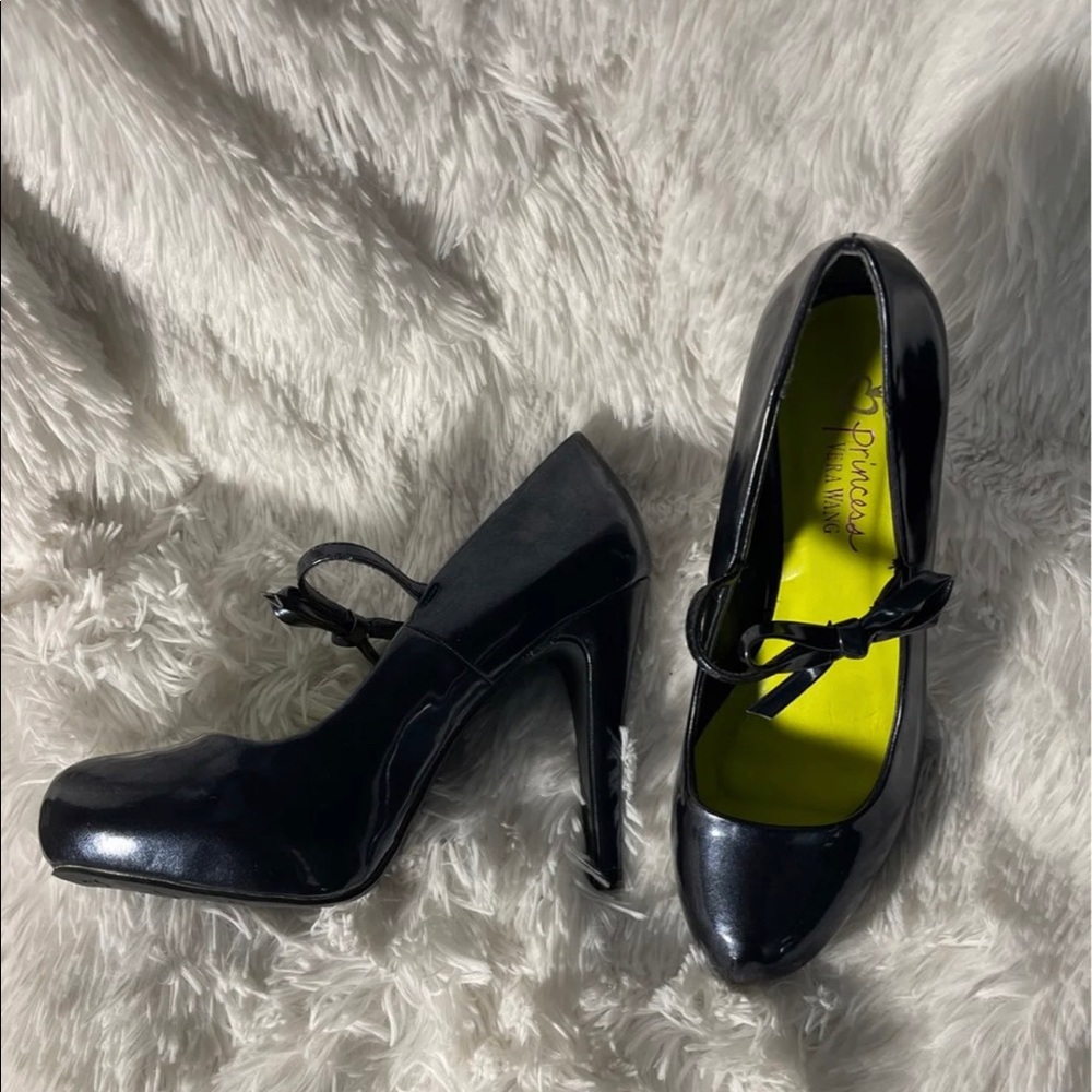 Princess Vera Wang Mary Jane stiletto blue-black heels 8